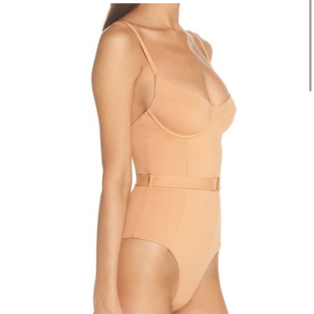 Onia x Weworewhat Danielle belted One-Piece Swimsuit